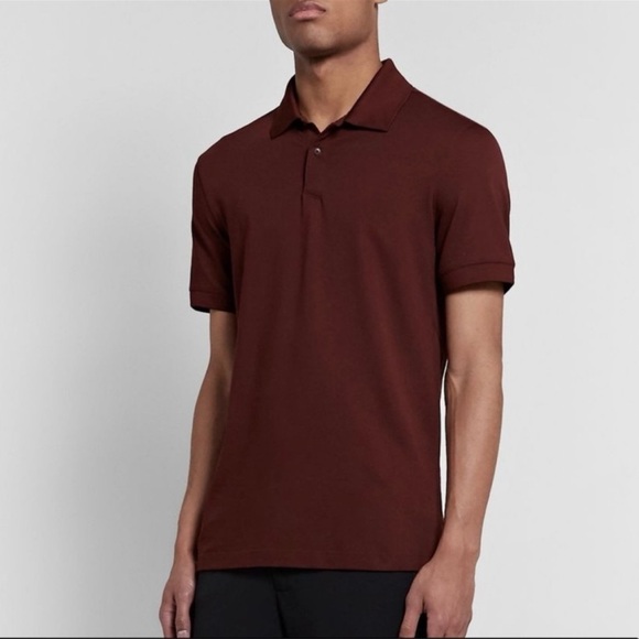 Lululemon Athletica Men's Tech Pique Polo Shirt Golf Classic Mahogany Red sz L - Picture 2 of 10
